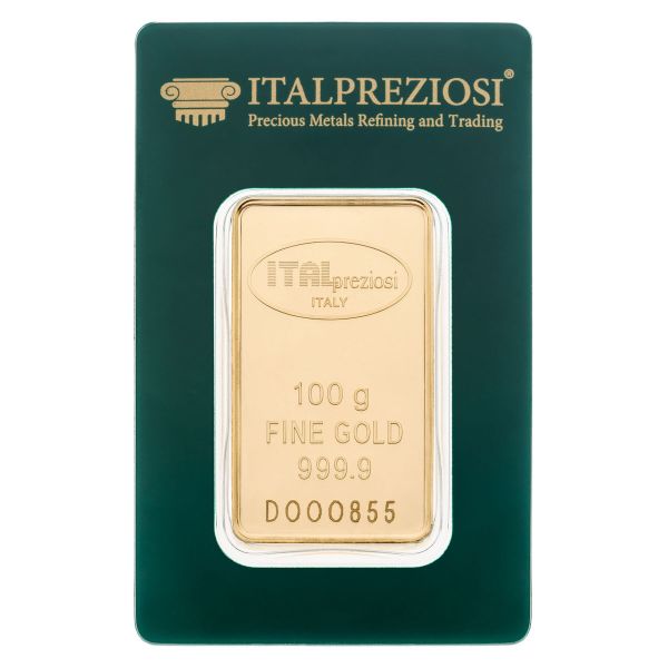 100g Gold Bars - blister front - Italpreziosi