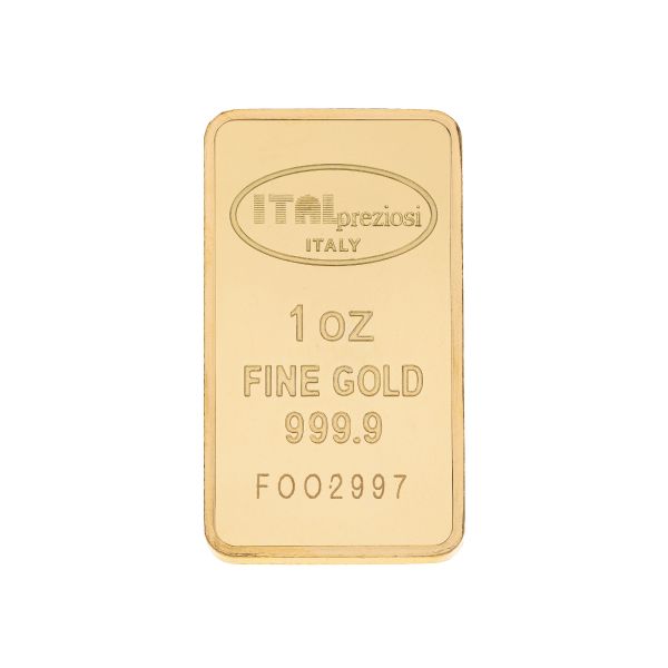 1oz Gold Bar - vertical - Italpreziosi