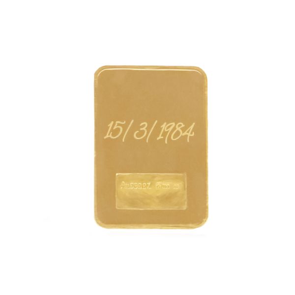 2g Gold Bars - vertical - engraved date - Italpreziosi