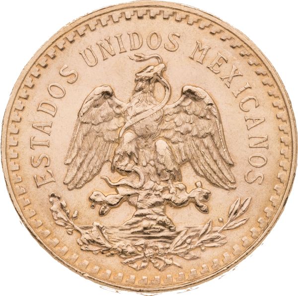 50 Pesos Mexico moneda de oro - reverso - Italpreziosi