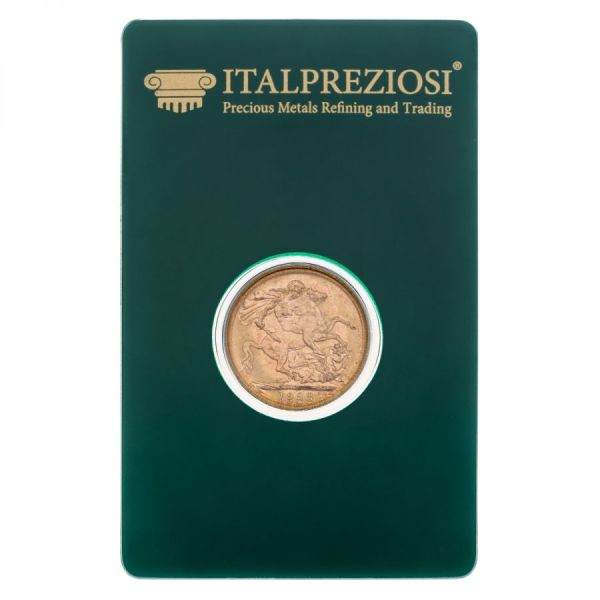Esterlina Británica moneda de oro - blister frente - Italpreziosi