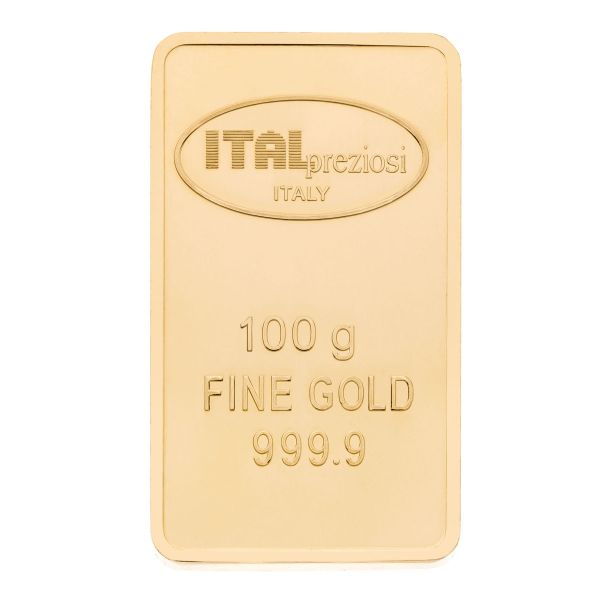 Lingote de oro 100gr - vertical - Italpreziosi