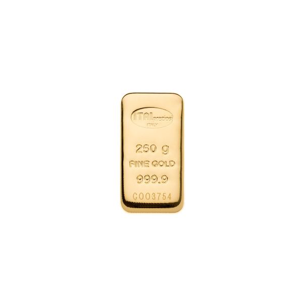 Lingote de oro 250gr - vertical - Italpreziosi