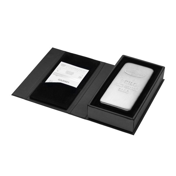 Lingote de Plata Pura 1 kg - caja abierta - Italpreziosi
