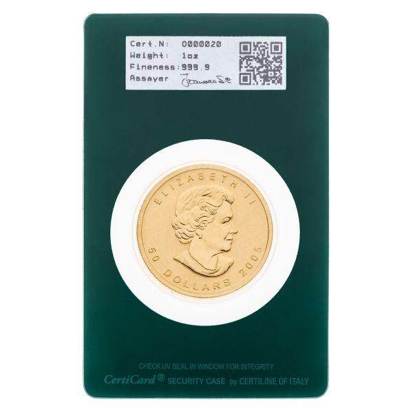 Maple Leaf gold coin - blister back - Italpreziosi