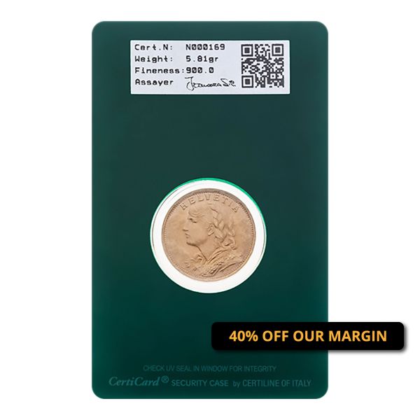 Marengo gold coin - blister back - Italpreziosi - promo