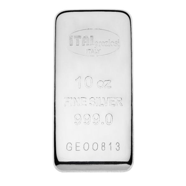 Pure Silver Bar 10 oz - vertical - Italpreziosi