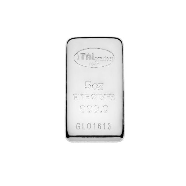 Pure Silver Bar 5 oz - vertical - Italpreziosi