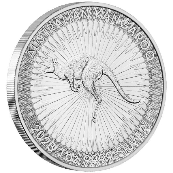 Silver Australian Nugget moneta argento retro inclinato Italpreziosi