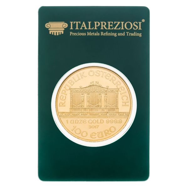 Vienna Philharmonic gold coin - blister front - Italpreziosi